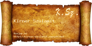 Kirner Szulamit névjegykártya